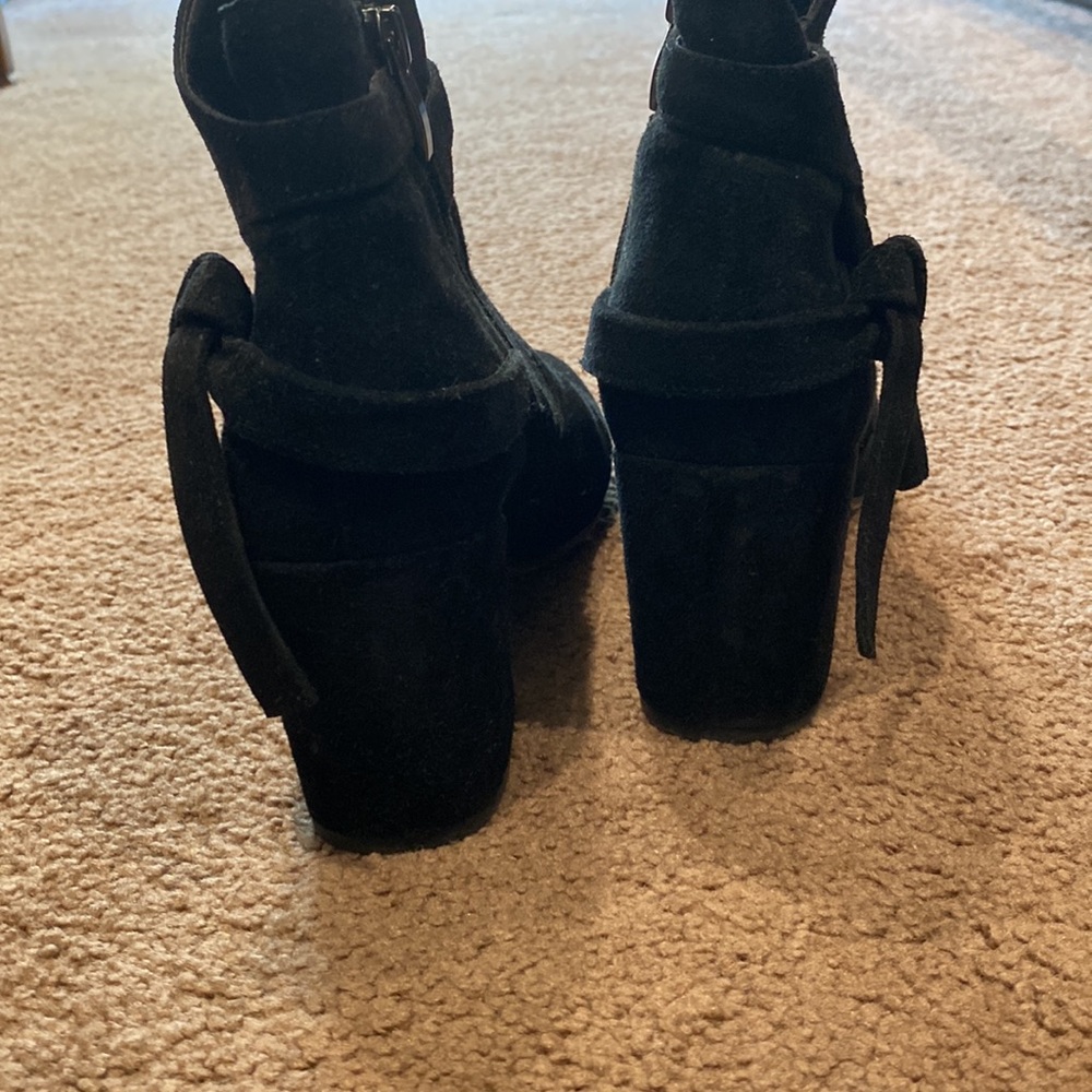 Franco Sarto Pamela booties Black Suede Leather Zip Ankle Boots - Picture 4 of 7